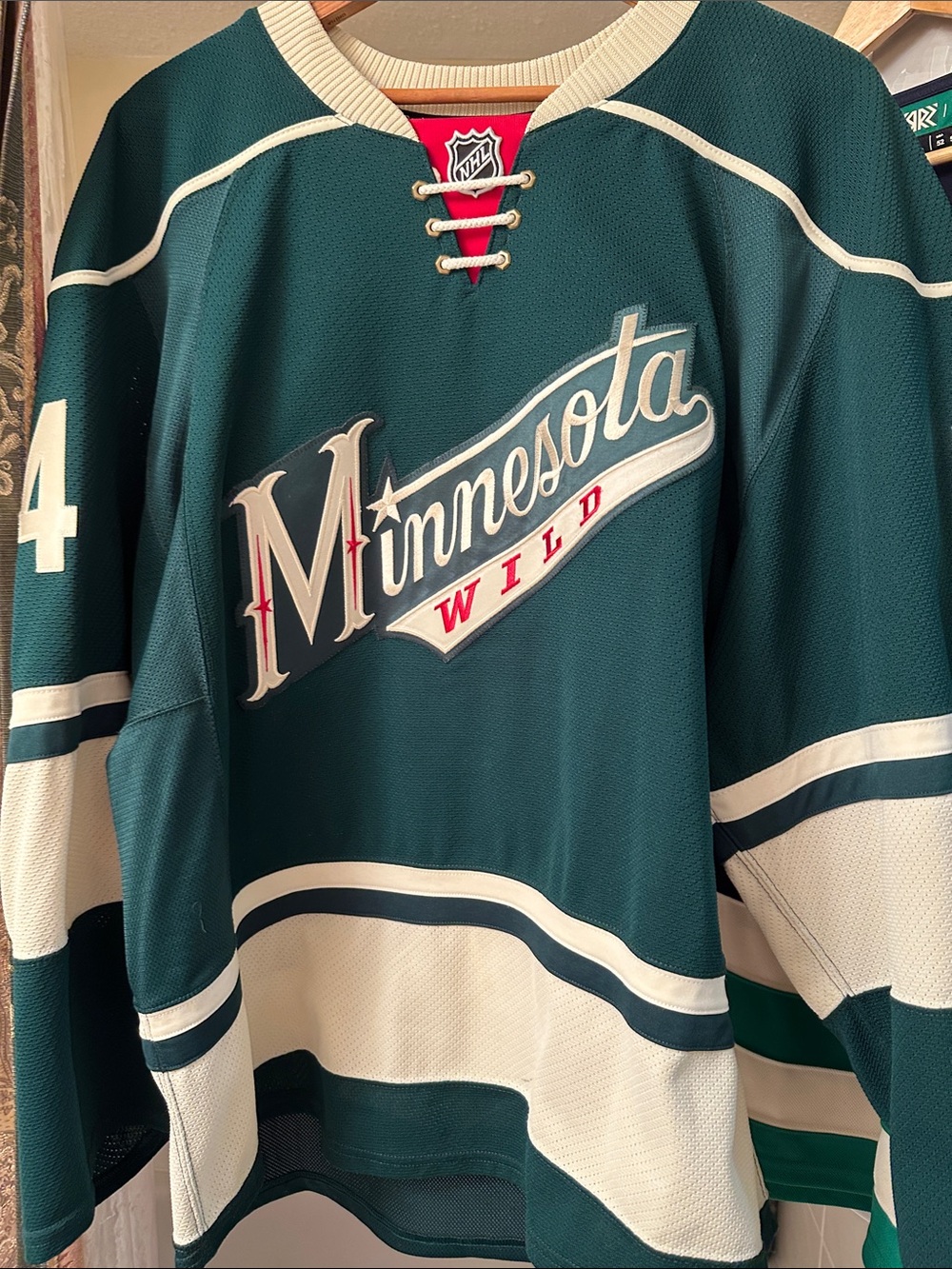 Justin Fontaine # 14 Minnesota Wild Game Worn  Jersey